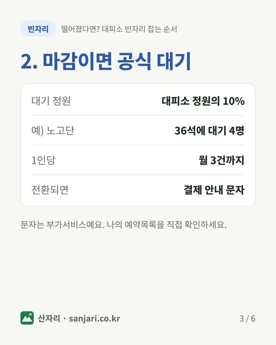 2. 마감이면 공식 대기